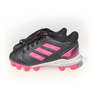 Adidas PureHustle 2 MD K Girls Softball Cleats – Size 10K Black & Pink